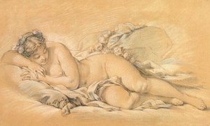 Fiatal nő alszik alkotó: François Boucher